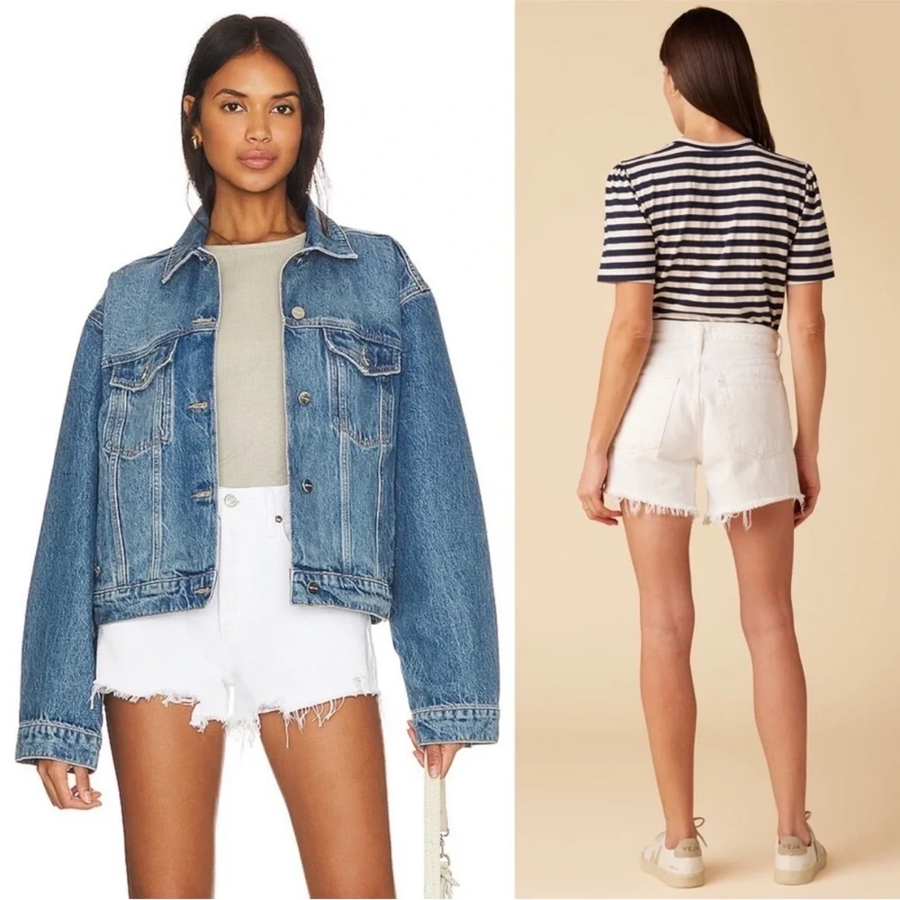 AGOLDE 90s Organic Cotton Denim High Rise Fray Hem Cutoff Relaxed Jean Shorts 31